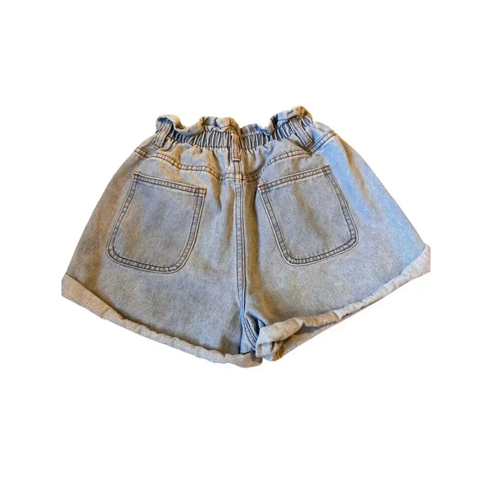 Princess Polly High Waisted Cinch Waist Denim Shorts Women's size 2
